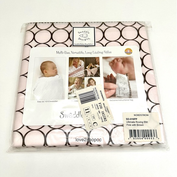 NWT SwaddleDesigns The Ultimate Receiving Blanket Pink Mod Circles - Picture 2 of 2